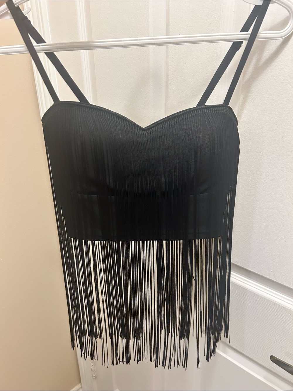 Forever 21 Black Fringe Bralette Top